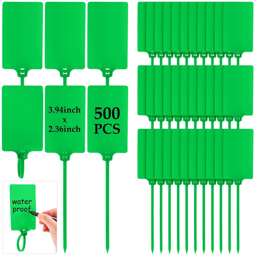 500 Pcs Blank Plastic Tags Shipping Tags 3.94″x 2.36″ Waterproof Sealing Ship…