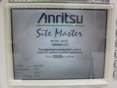 Anritsu SiteMaster S820D Cable & Antenna Analyzer,K(f), 20GHz,34RKNF50,w/Cal kit
