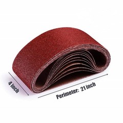 4 X 21 Sanding Belt, 80 Grit Aluminum Oxide Belt Sander Paper 4X21,12