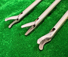 3pc Laparoscopic Bariatric Needle Holder Straight & Curved Jaw 5mmx45cm Reusable