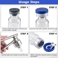100PCS 3ml Glass Vials Headspace Vials Clear Lab Vials w/ Caps 13mm Crimp Top US