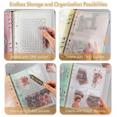 BAOFALI 40 Pages/2Set A5 6 Ring Clear Stamps Storage Embossing Folder Storage…
