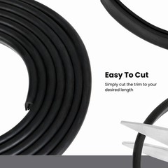 Black U Channel Edge Trim Seal EPDM 15/32″ high x 19/64″ Wide (50 Feet) 50 Feet