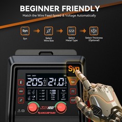 2026 ARCCAPTAIN 205A 6-in-1 MIG Welder, APP Control, 120V/240V with Spool Gun