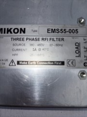 EMIKON EMS 55–005 THREE PHASE RFI FILTER