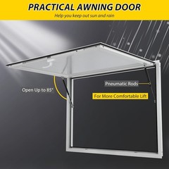 Aluminum Concession Window Food Truck Service Window w/Awning Door 4 Sizes
