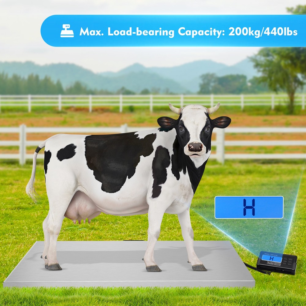 440lb Digital Stainless Livestock Vet Platform Scale Hog Dog Pig Sheep Pet Scale