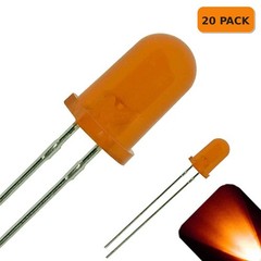 20 x LED 5mm Amber Orange Diffused Ultra Bright Round Top LEDs Light RC Car PC