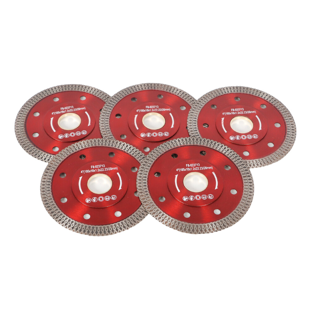 5Pcs 4″ Dry Wet Diamond Porcelain Saw Blades Ceramic Cutting Disc Wheels Thin