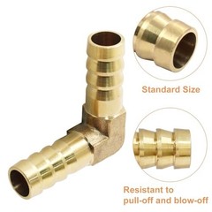 2PCS 3/8″ Hose Barb Fitting 90 Degree Elbow Connector, Right Angle Brass