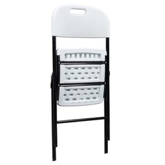4-20PCS Outdoor Plastic Portable Folding Chair Commercial Steel Frame Seat White
