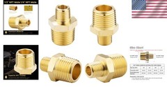 Durable 4-Pack Brass NPT Male Hex Nipples – Ideal for Plumbing Applications