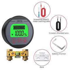 Battery Monitor with Shunt 8-120V 0-500A Voltmeter Ammeter, Voltage Current Mete