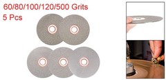 Diamond Flat Lap Disc Set 4″ x 5/8″ Arbor 60/80/100/120/500 Grit Grinding Wheel
