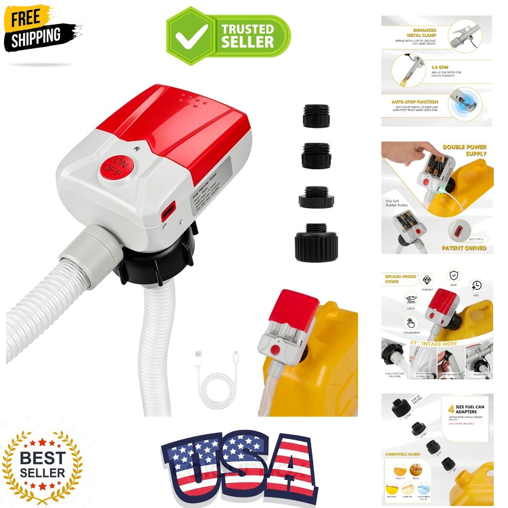 Automatic Fuel Transfer Pump with Auto-Stop, 3.8 Gallon per Min, 51” Extra L…