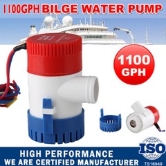 1100GPH 12V Electric Bilge Pump For Boat Marine Submersible Sump Water Transfer