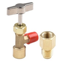 R134a A/C Can Tap With Tank Adapter For 1/4″ And 1/2″ AC Charging Hoses