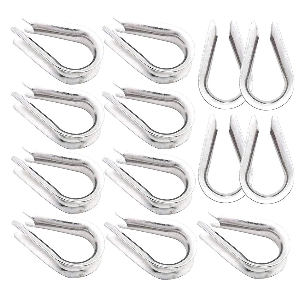 15Pack M8 Stainless Steel Thimble for 5/16 Inch Wire Rope Cable Thimbles Rigging