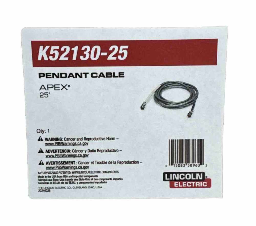 Lincoln Electric K52130-25 Pendant Cable, 25FT. 7.6M.