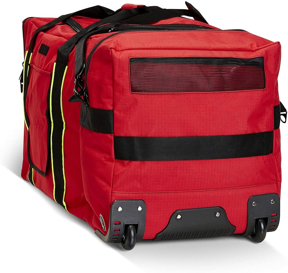 LINE2design Wheeled Firefighter Jumbo turnout Gear Bag with Maltese Logo – Red