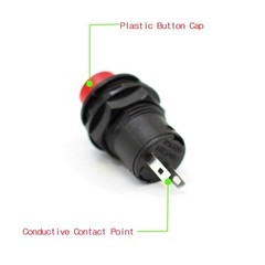 3 Pack SPST Normally On Off Open Momentary Push Button Switch Red