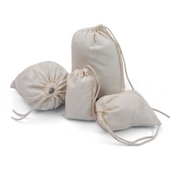 6 x 8 Inches 100% Cotton Reusable Storage Premium Quality Single Drawstring Bags