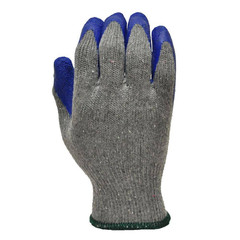 Large Blue Latex Palm and Finger Crinkle Pattern Rubber Coated Gloves (120-Case)