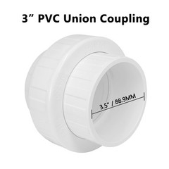 3 PVC Union Coupling Pipe Fitting Schedule 40 Slip Union White 1 Pack