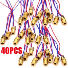40PCS 650nm 6mm 5V 5mW Red Laser Dot Diode Module with Brass Diode Housing USA