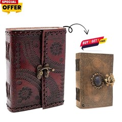 Handmade Genuine Leather Journal Diary Notebook8x6 & 5×7–200Pages B1G1 Combo Set
