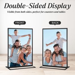 10 Pack Acrylic Sign Holder 4×6 Inch Photo Frame Table Menu Display Stand Black
