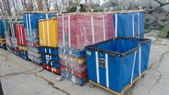 Vinyl Basket Truck – 54″ x 34″ x 37″ – Industrial Laundry Material Handling Cart