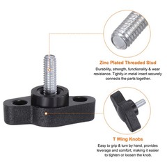 20pcs M4 x 10mm Male Thread Tee Wing Knobs Thumb Screw Clamping Knobs Grip Black