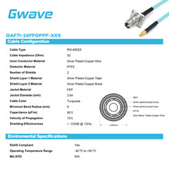 2.4mm 4 Hole Flange Female to GPPO Female RG-405SS Flexible Cable | DC-50GHz