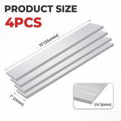 6061 Aluminum Flat Bar, 1/4″ x 1″ x 10″ Rectangle Aluminum Bar Stock, T6511 S…