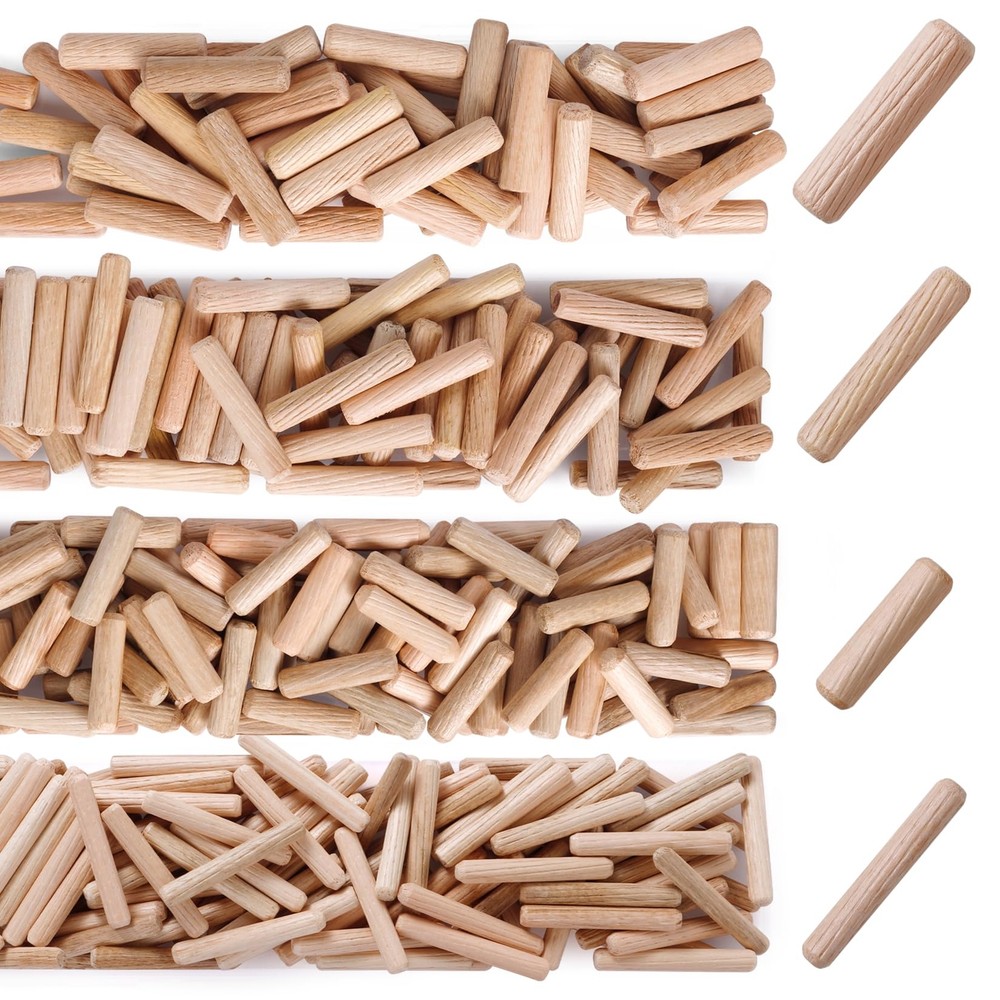 100Pcs Wooden Dowel Pins Kit 5/16″ x 3-5/32 Inch Small Fluted Wood Dowels Peg…