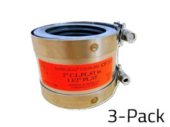 (3) Mission Rubber CP215 Band Seal Coupling 2″ Ci, Pl, St to 1.5″ Pl, St