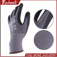 Findmall 6 Pairs L-Size Work Gloves MicroFoam Nitrile Coated Knit Nylon Gloves