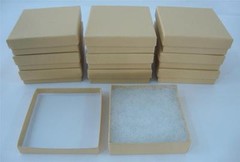 10 New 3.5″ x 3.5″ x 1″ Jewelry Gift Boxes Cotton Filled Kraft Store Supplies