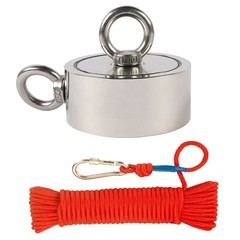 500 – 1300Lbs Pull Force Double Sided Strong Fishing Magnet Kit Rope Carabiner