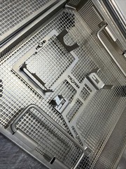 AESCULAP FK881R Stainless Steel Sterilization Basket w/ Lid Instrument Tray