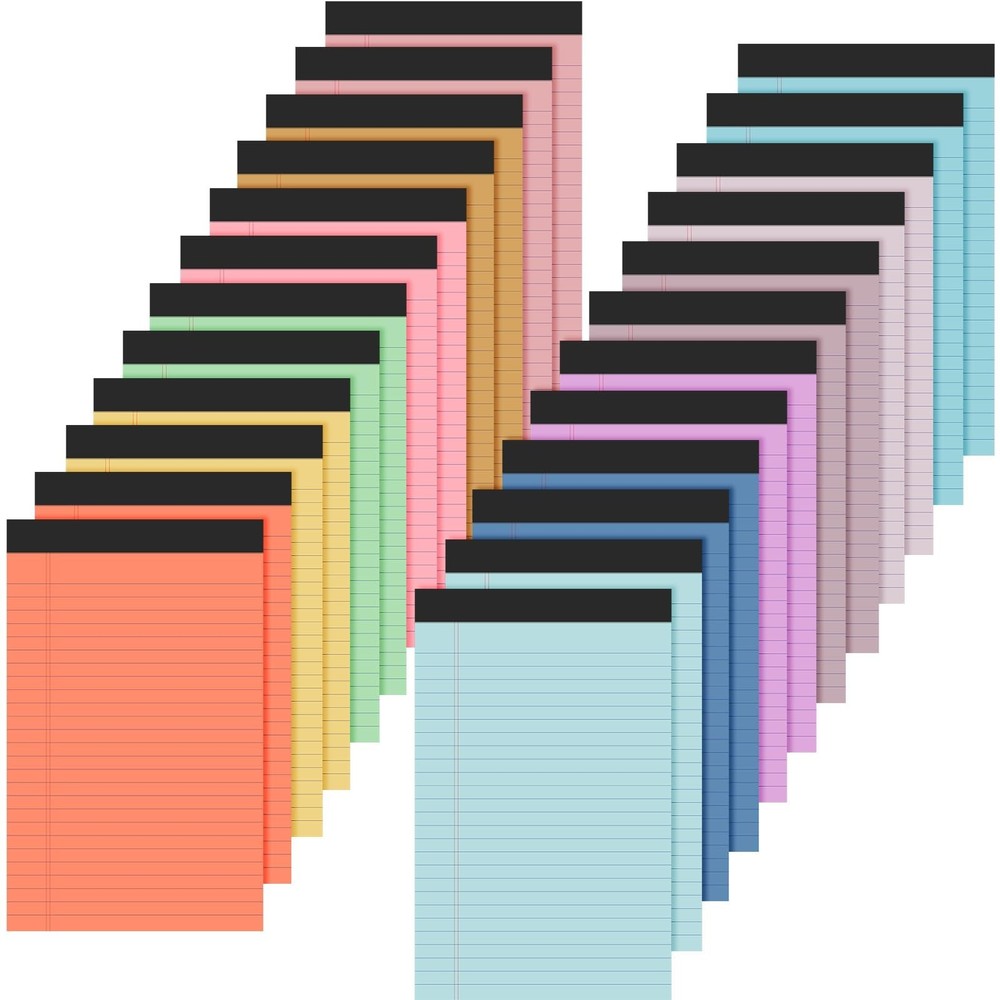 Fuutreo 24 Pcs 5″ x 8″ Legal Pad Writing Notepads 50 Sheets Small Legal Pad N…