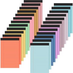 Fuutreo 24 Pcs 5″ x 8″ Legal Pad Writing Notepads 50 Sheets Small Legal Pad N…