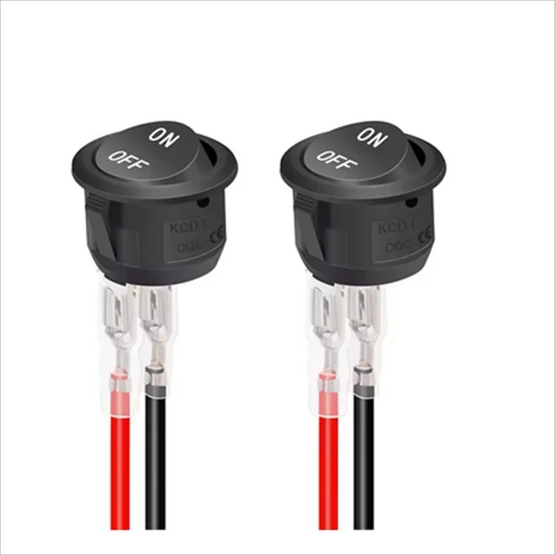 2PC Round Rocker Switch – SPST On/Off 2-Pin, 12V/125V/250V for Car, Boat & RV