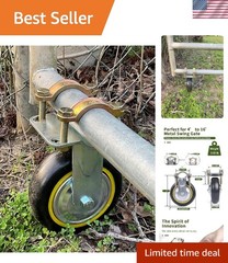 Farm Gate Wheel Kit – 2 Pack, 6” Metal Gate Support Wheels with Clamps & Screws