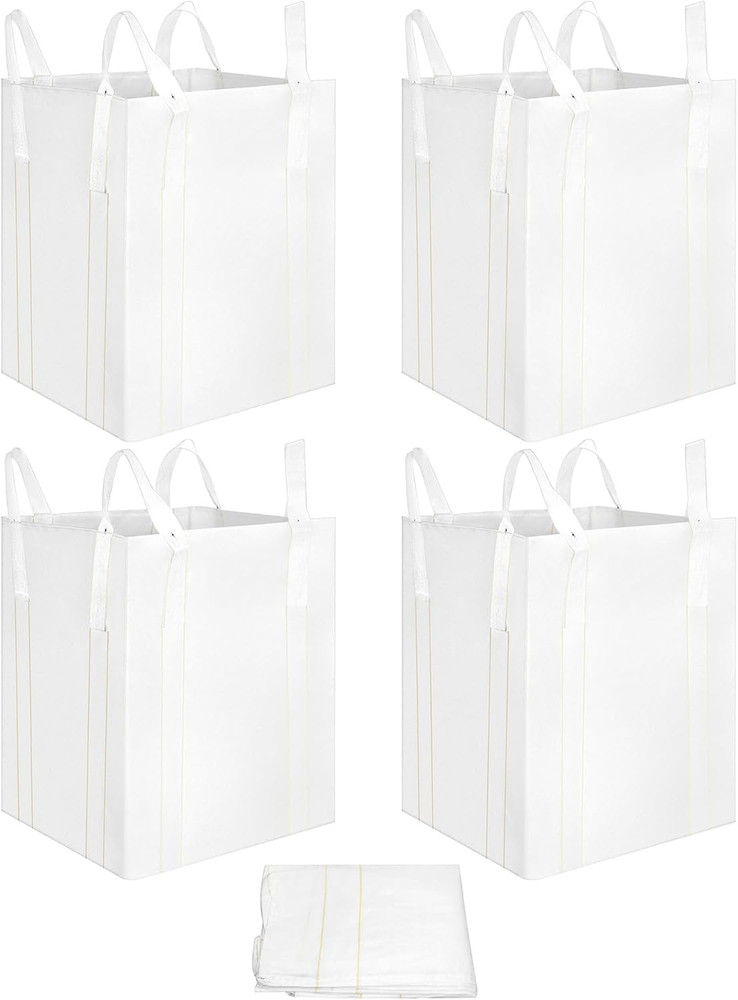 2Pcs FIBC Bulk Bags 1 Ton, 2200LBS Capacity Woven Polypropylene Sandbags 35”x43”