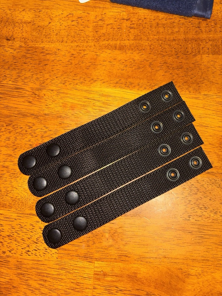 4 Pack Black Tactical Belt Keepers Dual Snap Closure Law Enforcement Police Duty