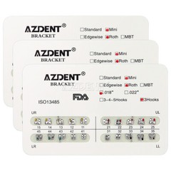 50Set AZDENT Dental Orthodontic Brackets Mini Standard Roth MBT 022 018