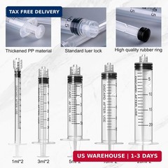 Glue Applicator Syringe Blunt Tip Needle and Cap, with Soft Plastic Tube, Suitab