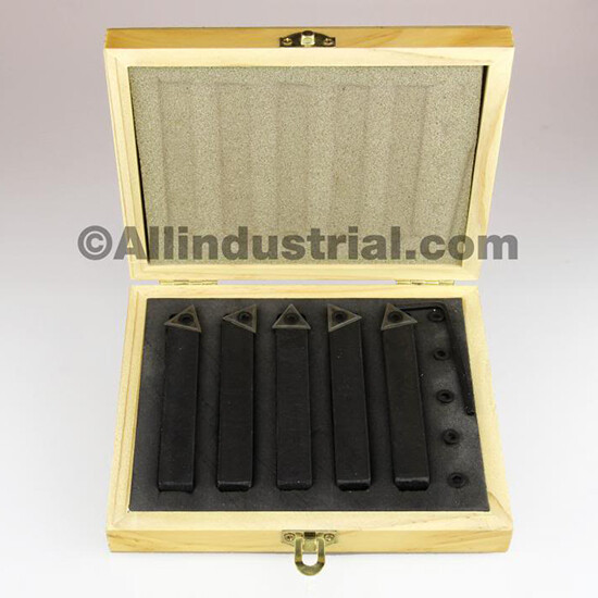 3/4″ 5 Pc Indexable Carbide Insert Turning Tool Bit Lathe Set C6 Chipbreaker